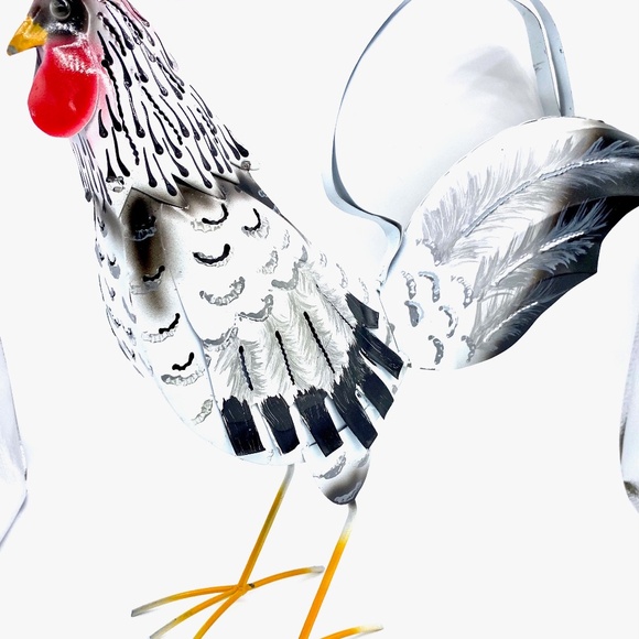 Balck and White French Metal Rooster - Picture 1 of 1